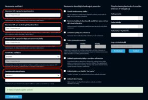 Nastavenia TrustPay portálu