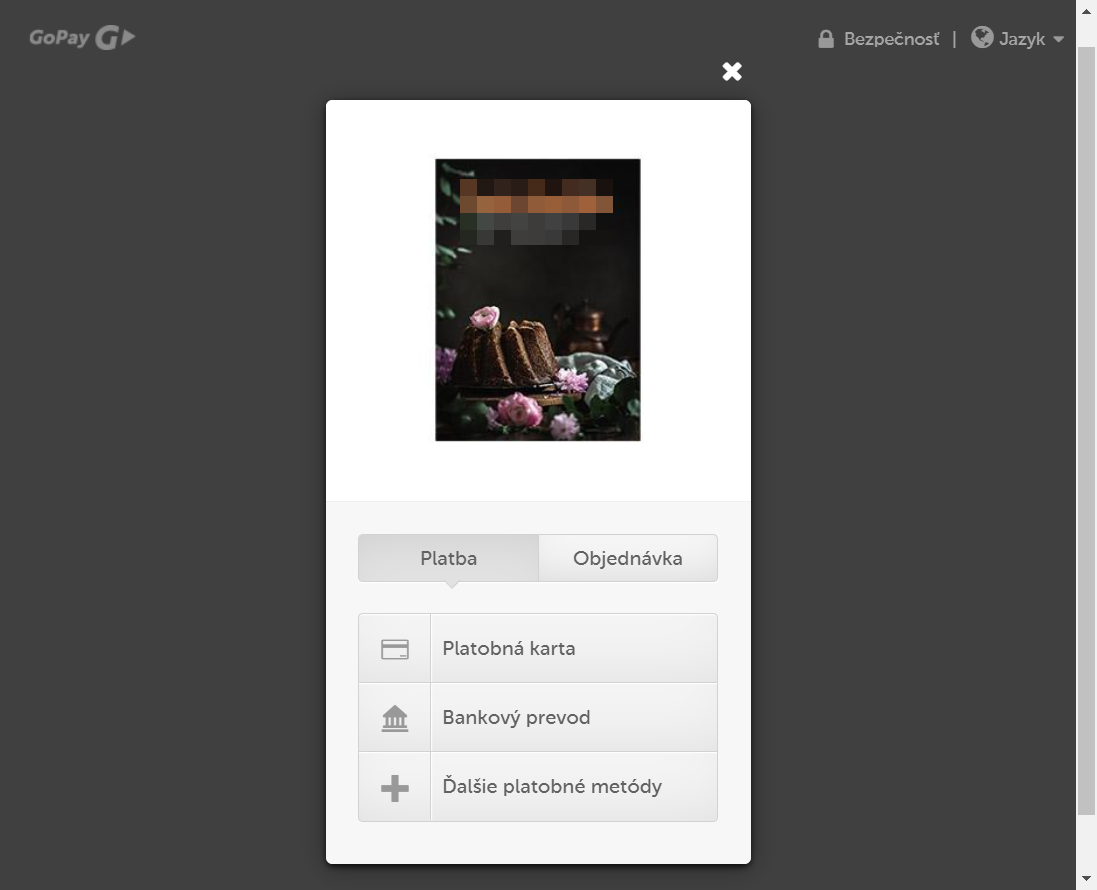 GoPay plugin - rozhranie banky