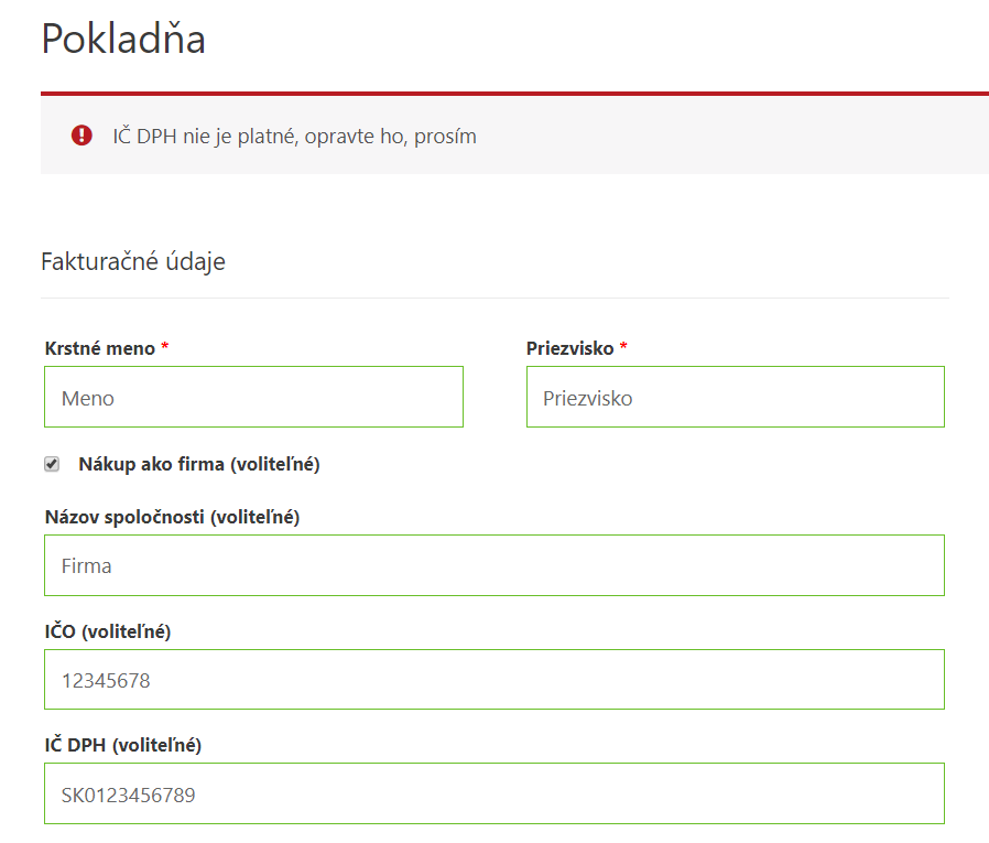 Kontrola IČ DPH plugin - upozornenie